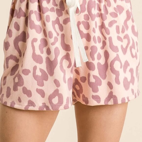 BiBi Leopard Shorts with Twill Tape Drawstring - Picture 2 of 11